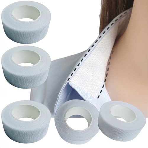 5 Rolls Collar Protector Sweat Pads, Self-adhesive Shirt Collar Protector Absorbent Sweat Shields Pad for Hat Shirt Neck Liner Armpit Tape Collar Protectors for Women Men