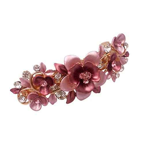 4PCS Luxurious Flower Metal French Barrettes Hair Clasps Accessories Women Girls