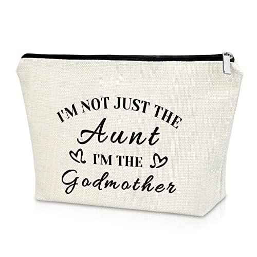 Sazuwu Godmother Aunt Gifts Godmother Gifts from Godchild Baptism Makeup Bag Aunt Christian Proposal Cosmetic Bag Birthday Christmas Mother¡¯s Day Present Travel Pouch