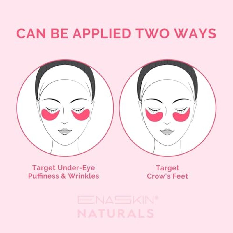 Under Eye Patches for Puffiness and Dark Circles: Caffeine Gel Masks for Undereye Wrinkles Bags - Instant Moisturizing Brightening Skincare Pads - Gift for Women Mom Wife - 30 Pairs (Rose)