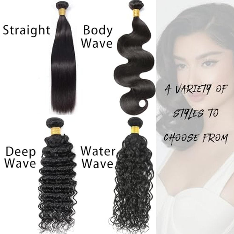 Brown Highlight Bundles Human Hair 26 28 30Inch Water Wave Bundles Human Hair Weave for Black Women Brazilian Virgin Hair 3 Bundles£¨Black and Light Brown£¬#P1B/30£©