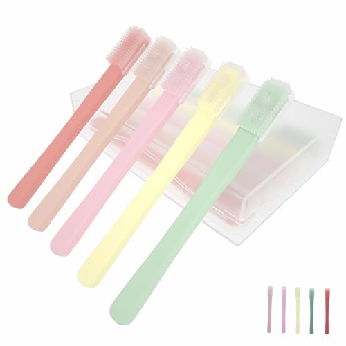 Eyelid Brush with Soft Silicone for Sensitive Eyelids,Gently Deeply Clean Eyelid Margins,Removes Dirt,Oil.Blepharitis,MGD and Dry Eyes Relief,Lid Scrub Device,Eyelid Cleanser Partner (5pcs)