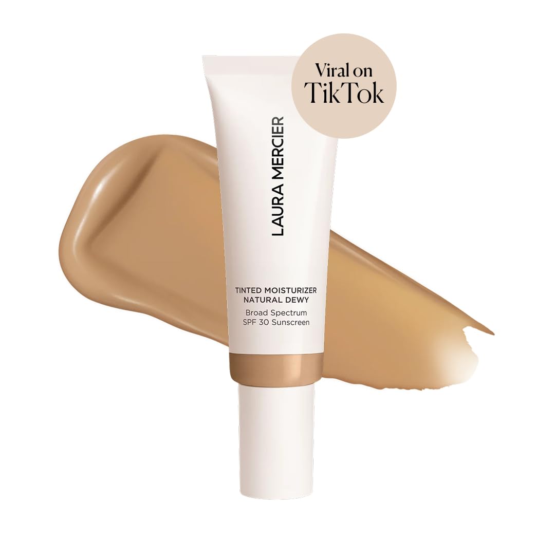 Laura Mercier Tinted Moisturizer - Natural Dewy SPF 30 | 24HR Hydration, Buildable Coverage, Sheer Finish