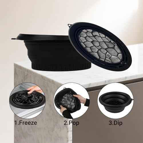 Face Bowl for Ice with Built-In Ice Tray,Ice Bath Collapsible Silicone Bowl,Facial Plunge Bowl, for Face Cooling Portable Spa Tool for Home & Travel £¨Black£©