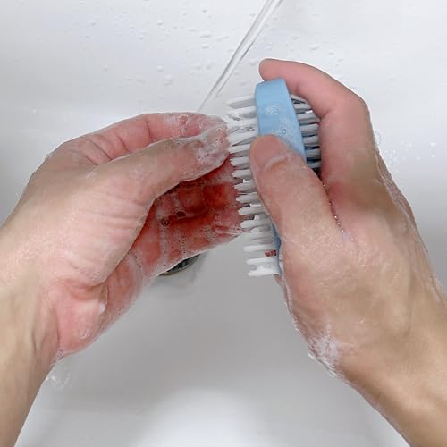 Nail Brush for Cleaning Fingernails Two Sided Hand Fingernail Scrub Brush Soft Stiff Nylon Bristles Nail Scrubber Brushes for Men Women Kids,2 PCS