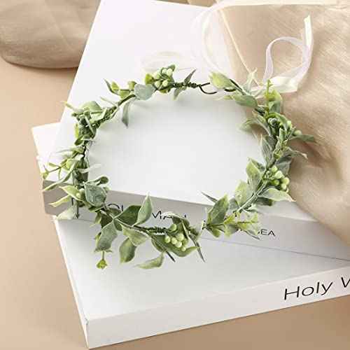 Green Leaf Flower Crown Eucalyptus Crown Wedding Bridal Maternity Photo Props Headpiece Style1