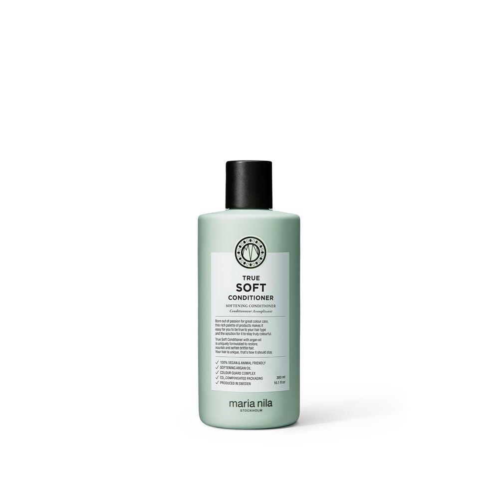 Maria Nila True Soft, Moisturizing Conditioner For Dry Brittle Hair, Argan Oil Remoisturises & Reduces Frizz, 100% Vegan & Sulfate/Paraben free, 10.1 Fl Oz