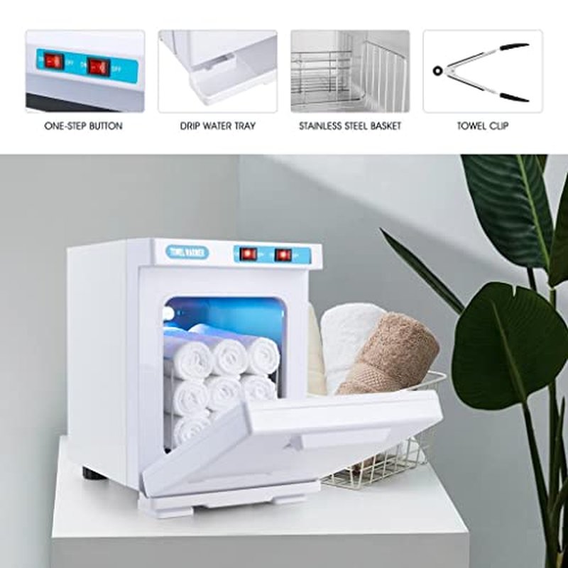 Artist hand Hot Towel Warmer for Spa Facials Salon, 5L Small Hot Towel Warmer Cabinet for Bathroom, Barber Esthetician, and Family Use (5L/White)