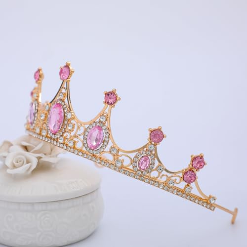 FORSEVEN Crystal Tiaras Birthday Crown for Women Wedding Rhinestones Princess Party Headbands Hair Accessories for Women and Girls Halloween Decorations Headband