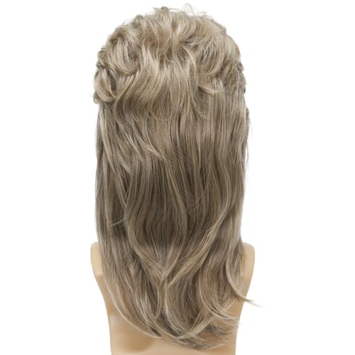 Mullet Wig Blonde 80s Men Wig,Punk Rocker Hair Party Daily Halloween Costumes Long Wigs