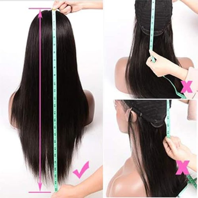 Headband Wigs Human Hair 180% Density 12A Kinky Straight Human Hair Headband Wigs For Black Women Yaki Straight Human with Headband Attached Half Wig Natural Black Color 20 Inch