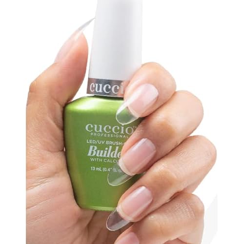 Cuccio Pro Brush-On Builder Gel With Calcium - LED And UV Self-Levelling Lightweight Formula - Soak-Off Gel Product With Strength Of Hard Gel - Chip-Resistant - Clear - 0.43 Oz Nail Polish