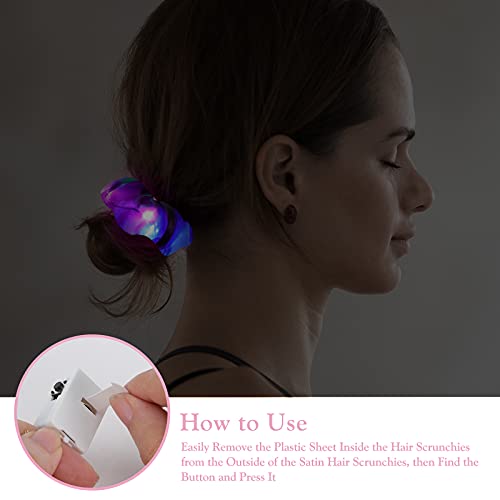 10PCS LED Hair Scrunchies with Light Modes for Girls, Premium Elastic Bands with Gift Bag - Glowing Hair Rings, Great Holiday Headwear