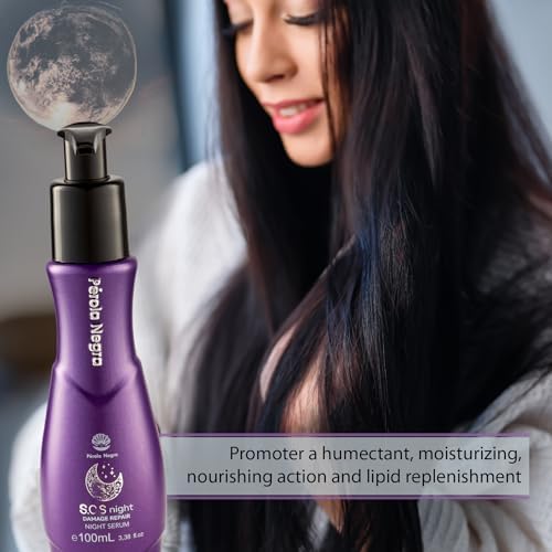 PÉROLA NEGRA S.O.S Night Serum - Damage Repair with Vitamin E & Argan Oil | 3.38 Fl. Oz - Nourishing Treatment for Dry Hair