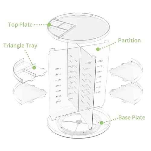 COYAHO 360 Rotating Makeup Organizer, Spinning Countertop, Cosmetic Holder Shelf, Make Up Organizers and Storage for Bedroom, Transparent