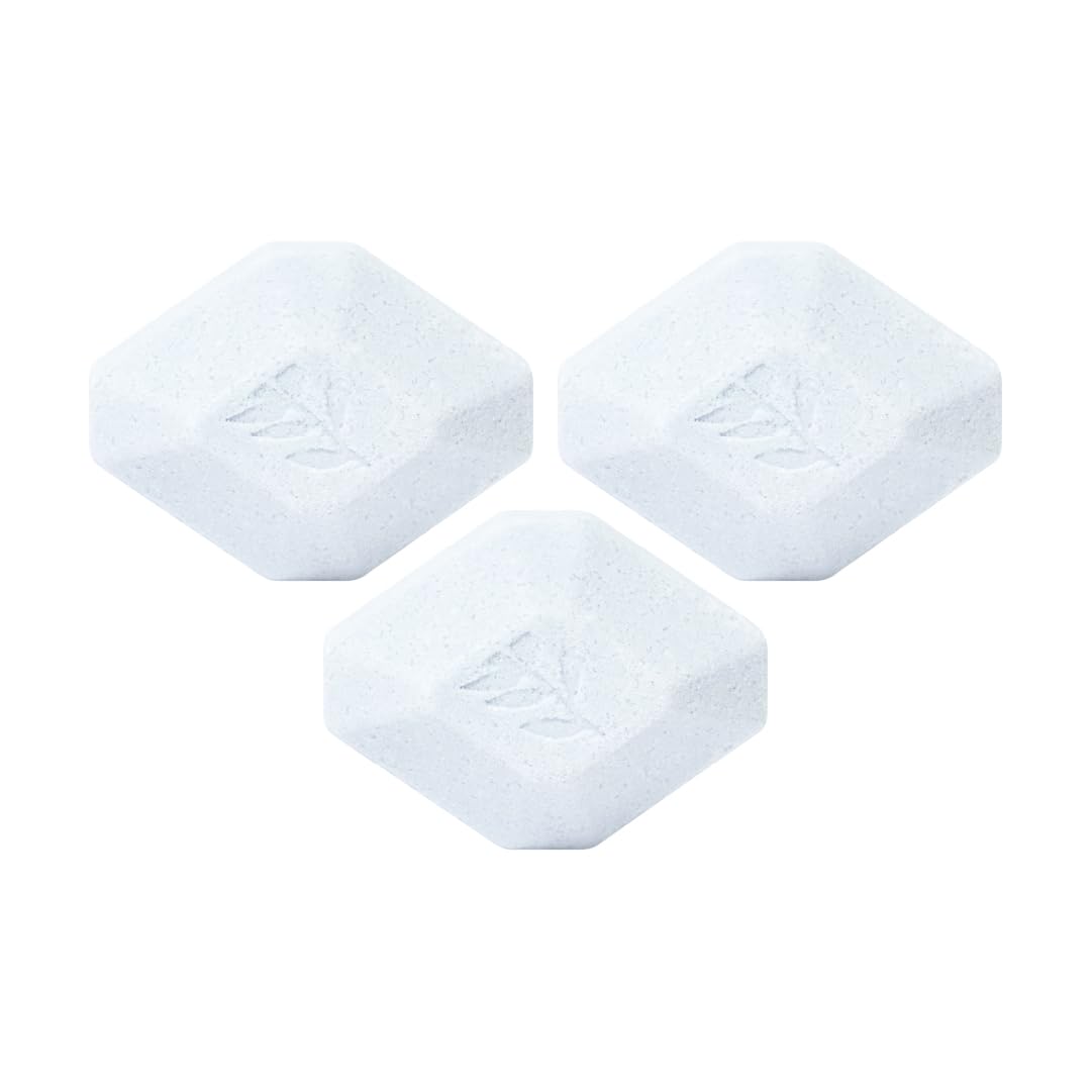 Pacha Soap Co. Epsom Salt Bath Bombs - Breathe (Peppermint & Eucalyptus), Nourishing Aromatherapy Bath Fizzies with Clean Ingredients and Essential Oils, Handcrafted in The USA, 3-Pack, 5 oz Each
