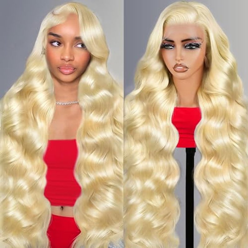 30 Inch 613 13x6 Lace Front Wig Human Hair 200 Density Blonde Body Wave Lace Front Wigs Human Hair Pre Plucked 613 HD Lace Frontal Wig 13x6 Blonde Glueless Wigs Human Hair for Women