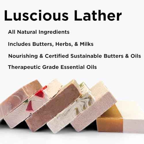 Sumbody USA Made Handmade Soap Bar (6pk) Heavenly Hydration Dry, Sensitive Skin, Moisturizing Soap For Face, Hands, Body Self Care Gift Set Men & Women - Goat Milk Citrus Vanilla Coconut Variety Pack