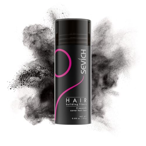 SEVICH Hair Fibers for Thinning Hair, Hair Building Fibers Instantly Thicker & Fuller Look,Hair Powder for Men & Women 25g Dark brown