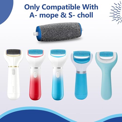 11 Pack Replacement Roller Heads for amop Pedi Perfect Refills Electronic Foot File, Include 6 Extra Coarse & 5 Regular Coarse Replacement Heads Compatible with Amop (Black+Blue)