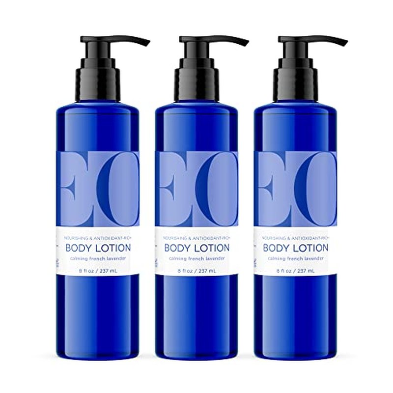 EO Body Lotion, 8 Ounce (Pack of 3), French Lavender, Organic Plant-Based, Botanical Extracts, Vitamin E with Pure Essential Oils