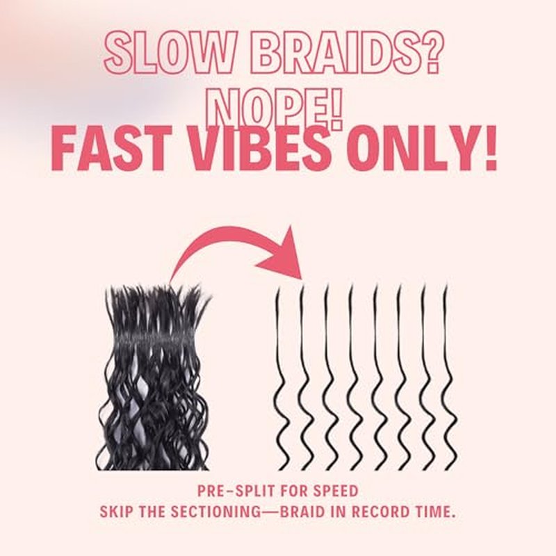 Human Braiding Hair, Pre-Divided Boho Braids Human Hair, Deep Wave Bulk Bohemian Hair Extensions for Braiding Knotless Wet and Wavy, 24 Inch, 3.5oz, Natural Color