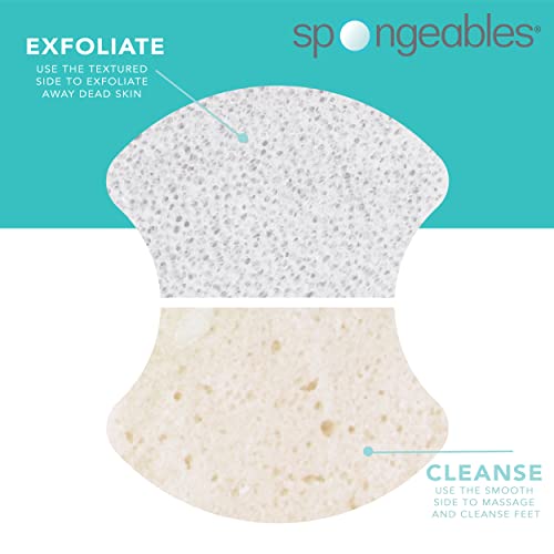 Spongables Pedi Scrub Foot Exfoliating 20+ Wash Sponge, Coconut Colada, 2 Count