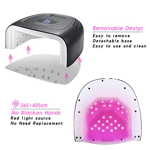 Rechargeable UV Light for Nails, 60w Cordless UV Led Nail Lamp with 42 Red-Light Beads, Automatic Sensor & Portable Nail Dryer, Professional Gel Nail Lights Nail Art Manicure Tools for Gel Polish
