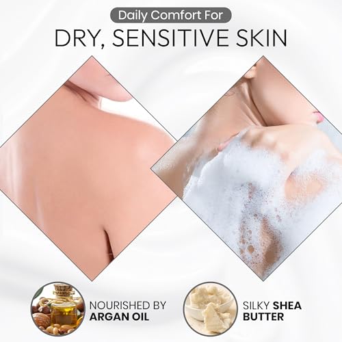 Botanist Foaming Body Wash for Sensitive Skin & Babies, Moisturizing Body Soap with Organic Shea Butter, Almond Oil, Cocoa Butter from Japan, Sulfate & Paraben Free, Rose& White Peach 30.4 Fl Oz