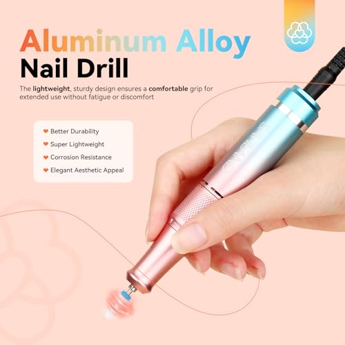SAVILAND Electric Nail Drill Professional: 40000RPM Upgrad Nail Drill Kit 2025 Beautiful Gradient Sunset Color Scheme Nail D rill Machine Portable Nail File & Buffers Salon Use Manicure Pedicure