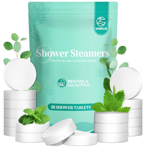 Shower Steamers Aromatherapy - 18 Pack Eucalyptus & Menthol Shower Tablets, Long-Lasting Strong Scent Vapor Bombs with Natural Essential Oil Stress Relief Christmas Gifts for Women and Men