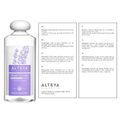 Alteya Organics Lavender Water USDA Certified Organic Facial Toner, 17 Fl Oz/500mL Pure Bulgarian Lavandula Angustifolia Flower Water, Award-Winning Moisturizer BPA-Free Bottle with Reducer