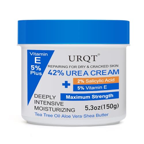 42% Urea Cream for Dry & Cracked Skin - Foot & Hand Cream with 2% Salicylic Acid, 5% Vitamin E, Tea Tree Oil, Aloe Vera, Shea Butter - Moisturizer & Skin Repair Cream for Feet Maximum Strength