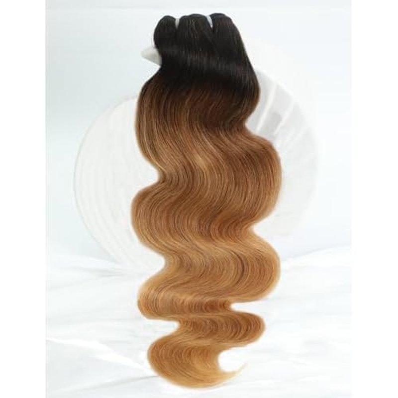 Ombre Bundles Human Hair, 13A Raw Indian Hair Bundles Body Wave, 22 Inch Colored Honey Blonde 1B27 Ombre Human Hair Bundles, 2 Years Service Life, Keep Texture Silky Soft Tangle-Free