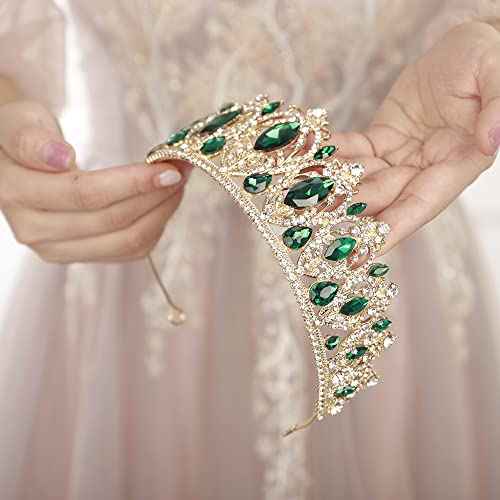 JWICOS Baroque Crowns and Tiaras Rhinestone Crystal Queen Crowns for Brides Princess Wedding Crowns Prom Halloween Costume Decorative Bridal Tiaras Hair Accessories for Women and Girls