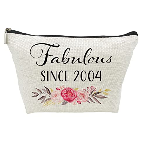 21st Birthday Gifts for Girls, Sweet 21 Year Old Gift Makeup Bag, 21 Birthday Gift Makeup Bags for Her, Sister, Friend, Daughter, Teen Girl Gifts Makeup travel Bag, Cosmetic Bag, Fabulous Since 2004