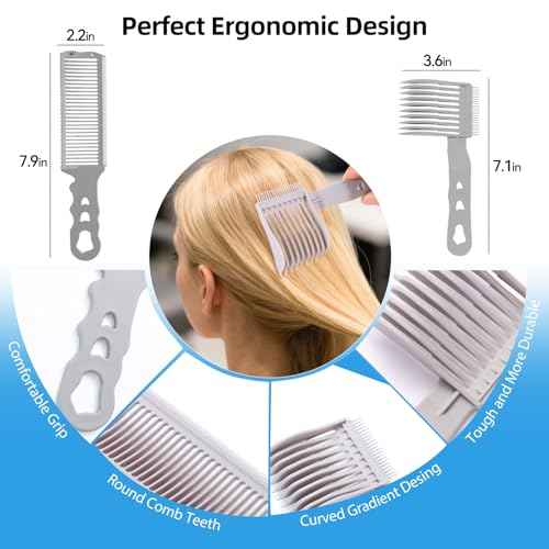 4PCS Blend Friend Fade Comb Set,Barber Fade Comb, Self Haircut Kit for Men Haircut Gradient Hair Comb Compatible withall Hair Clippers Barber Accessories,for Home,Salon (Black)