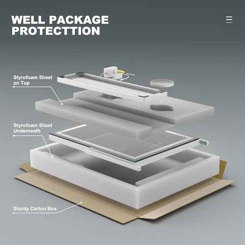 Hasipu Vanity Mirror with Lights, 16" x 20" LED Makeup Mirror, Light up Mirror with Smart Touch 3 Color Modes and Brightness Adjustment, 10X Magnifying Glass,360¡Æ Rotation