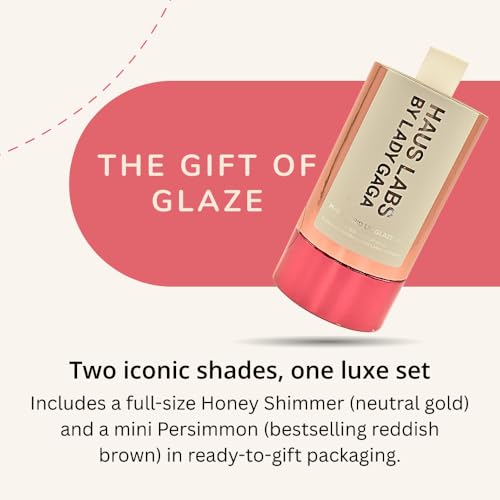 Haus Labs PHD Hybrid Innovation Plumping Lip Glaze Duo - Honey Shimmer Full Size & Persimmon Mini