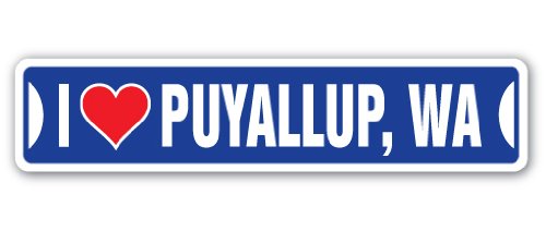 I Love Puyallup, Washington Street Sign wa City State us Wall Road décor Gift