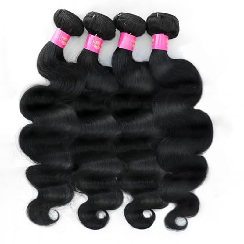 12A Human Hair Bundles Body Wave Bundles Human Hair 16 18 20 22 Inch 100% Unprocessed Brazilian Virgin Hair Body Wave 4 Bundles Human Hair Extensions for Women