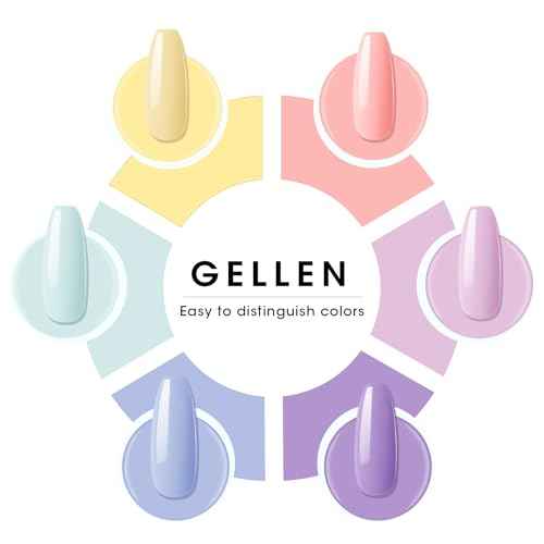 GELLEN Pastel Gel Nail Polish Set, 6PCS Summer Nail Polish Colors, Soak off Nail Gel Manicure Kit Nail Art Gel Polish for UV Light Cure