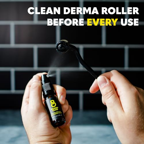The Beard Club Derma Roller Replacement Head & Cleansing Spray - 0.3mm Titanium Microneedles - Replace, Clean and Prolong Derma Roller Life