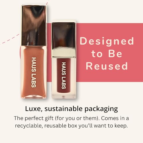 Haus Labs PHD Hybrid Innovation Plumping Lip Glaze Duo - Honey Shimmer Full Size & Persimmon Mini