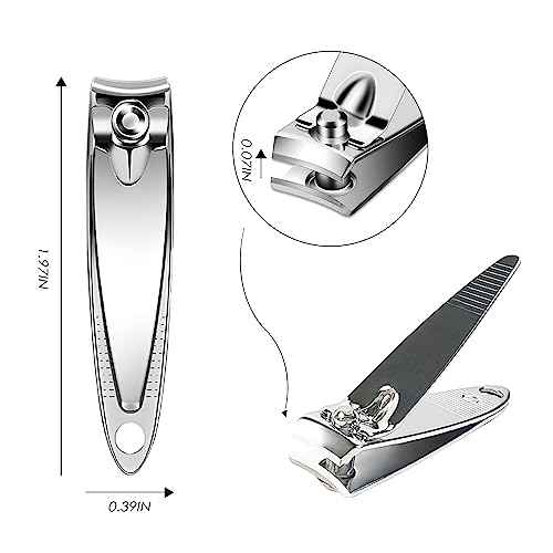 120 Pieces Nail Clipper Set Flat Toenail Clippers Stainless Steel Fingernails Manicure Pedicure Sturdy Silver Small Trimmer Portable Bulk for Men Women Homeless Care Package Supplies