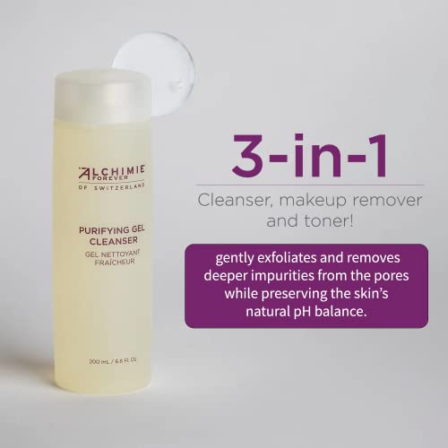 Alchimie Forever Purifying Gel Cleanser antioxidant-rich Facial Cleanser With Anti-Aging Benefits - Natural Ingredients, Perfectly Clean, Radiant, & Healthier-looking Skin 6.6oz