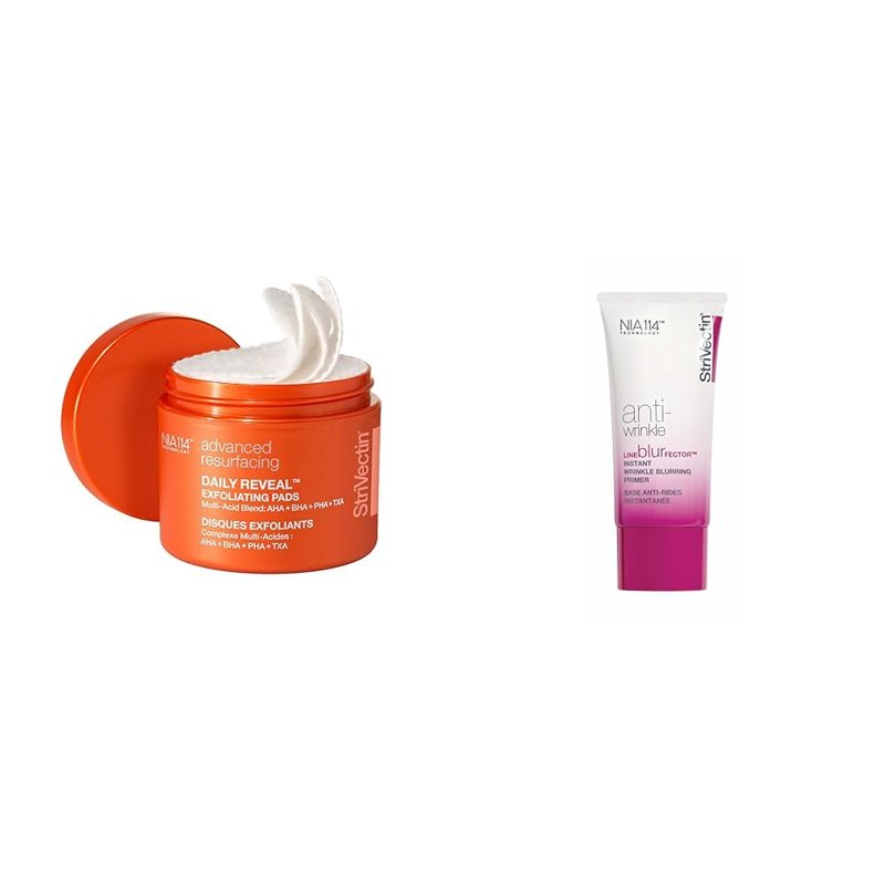 StriVectin Advanced Resurfacing Exfoliating Face Pads - Instant Wrinkle Blurring Primer for Smooth Skin | 30 Pads