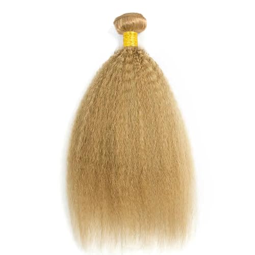 Honey Blonde Human Hair Color 27 Kinky Straight Bundles Unprocessed Brazilian Virgin Hair 12 14 16 Inch Color 27 Bundles Human Hair