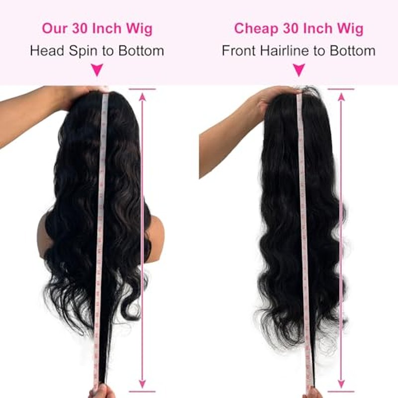 ITODAY 28 Inch Body Wave Lace Front Wig 100% Human Hair HD 200% Density13x4 Lace Frontal Wigs Human Hair Pre Plucked Free Part with Baby Hair