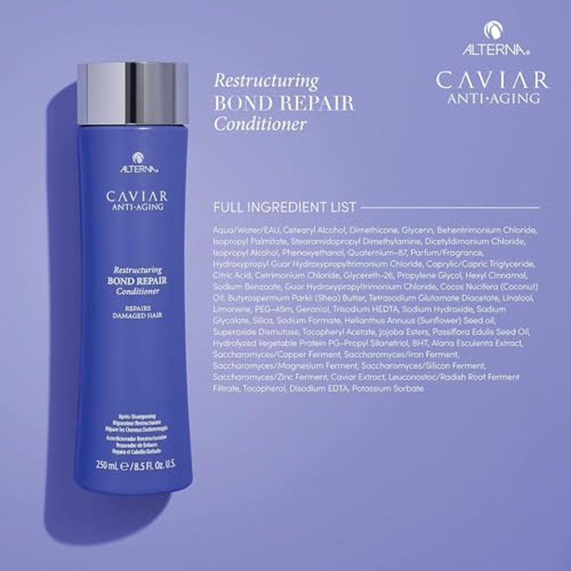 Alterna CAVIAR Anti-Aging Restructuring Bond Repair Conditioner | For Brittle, Damaged and Split Ends | Repairs, Strengthens & Protects Damaged Hair | Sulfate Free